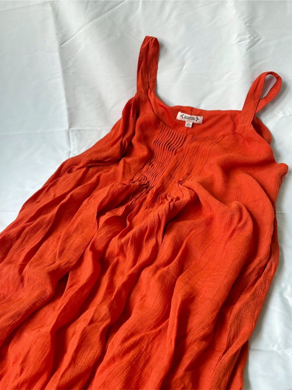 nanette Nanette Lepore Sleeveless Pintuck Gauze Maxi Dress Size 8 | Orange